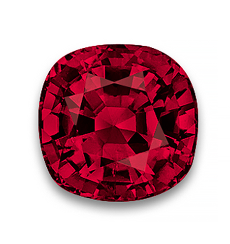 Marvel x East Continental Gems Reality Stone ruby, showcasing vivid red hues and precision gem cutting.