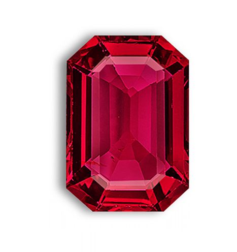 Marvel x East Continental Gems Reality Stone ruby, showcasing vivid red hues and precision gem cutting.