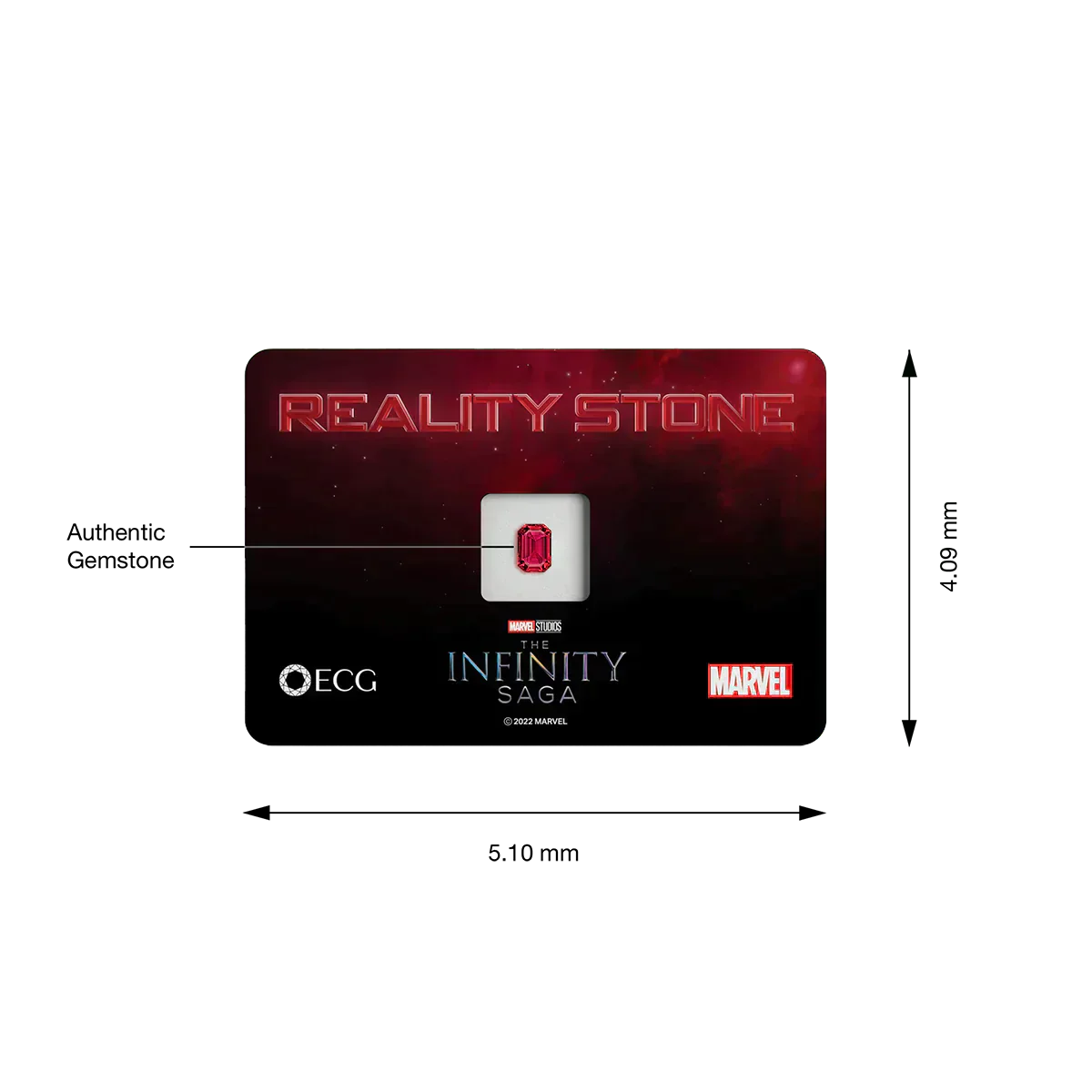 Marvel x East Continental Gems Reality Stone ruby, showcasing vivid red hues and precision gem cutting.