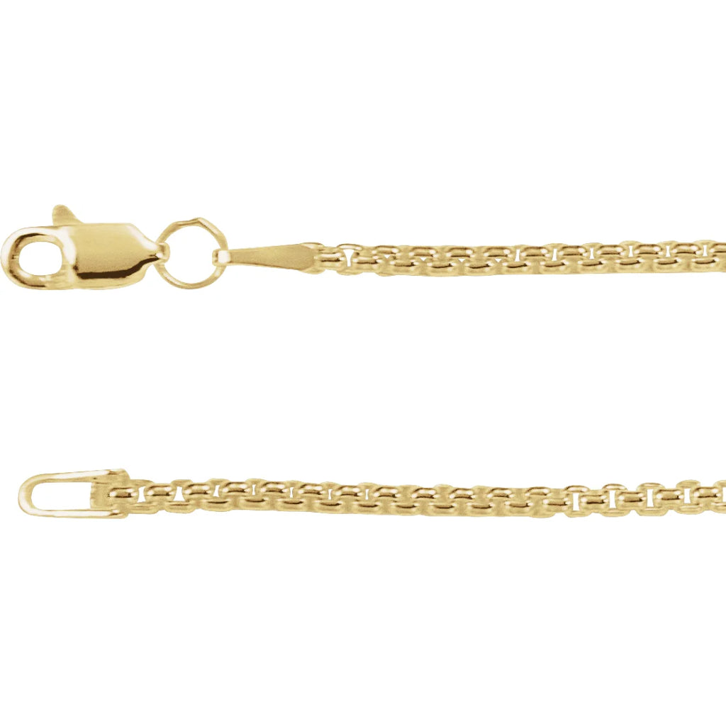 ECG Signature Box Chain: 14k Yellow Gold 1.8 mm